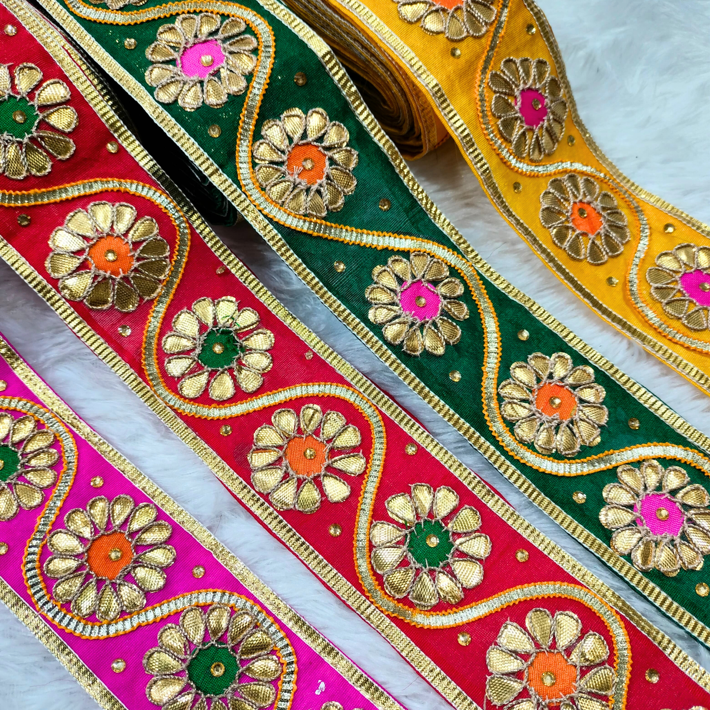 Red Traditional Gota Patti Lace