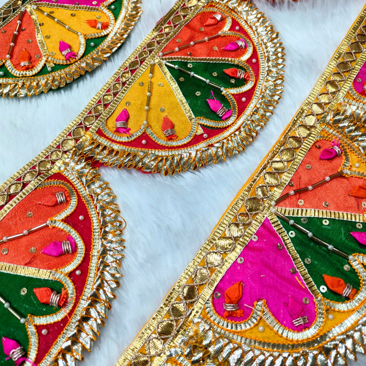 Traditional Yellow Multicolor Gota Trim
