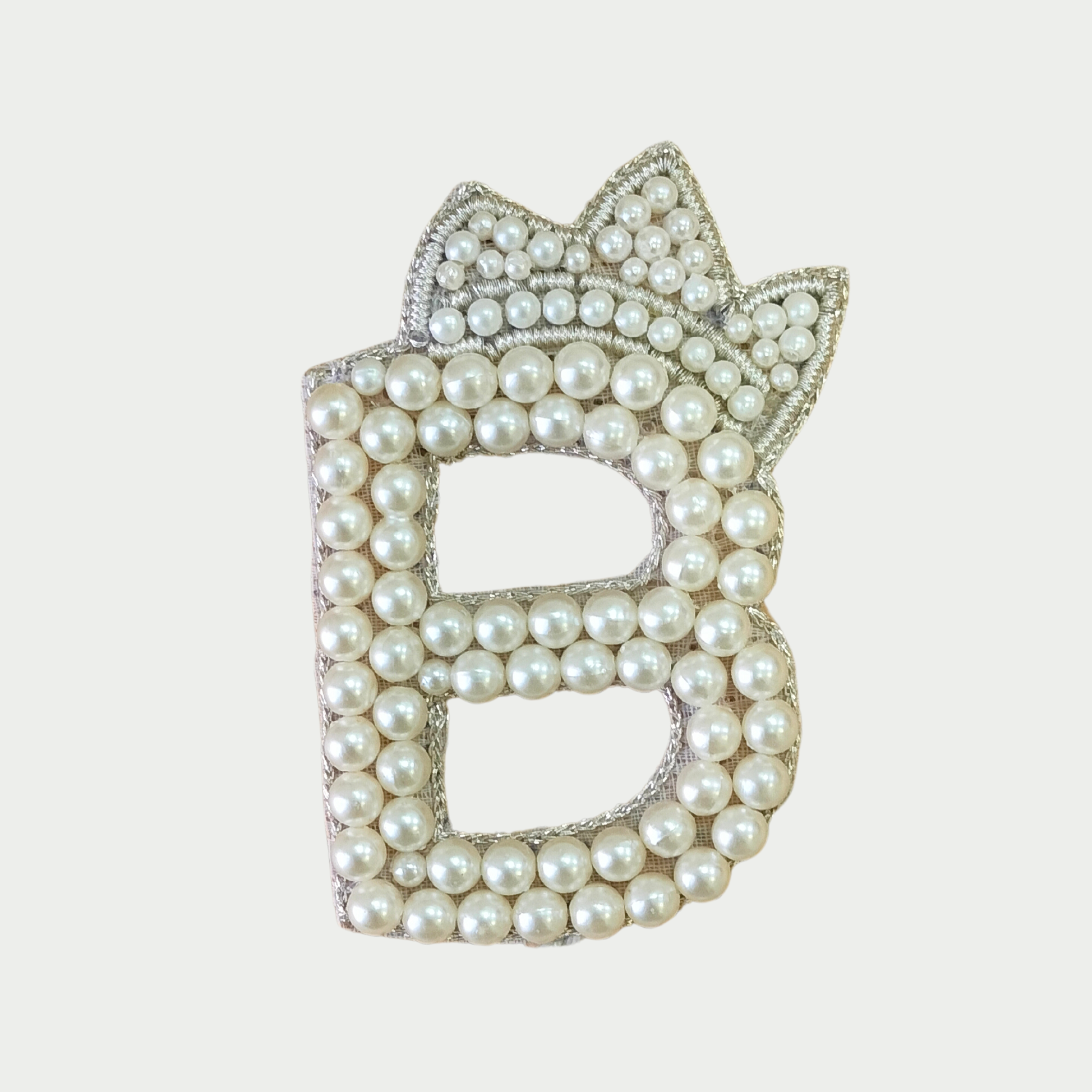 Regal Pearl Crown Alphabet 'B' Patch
