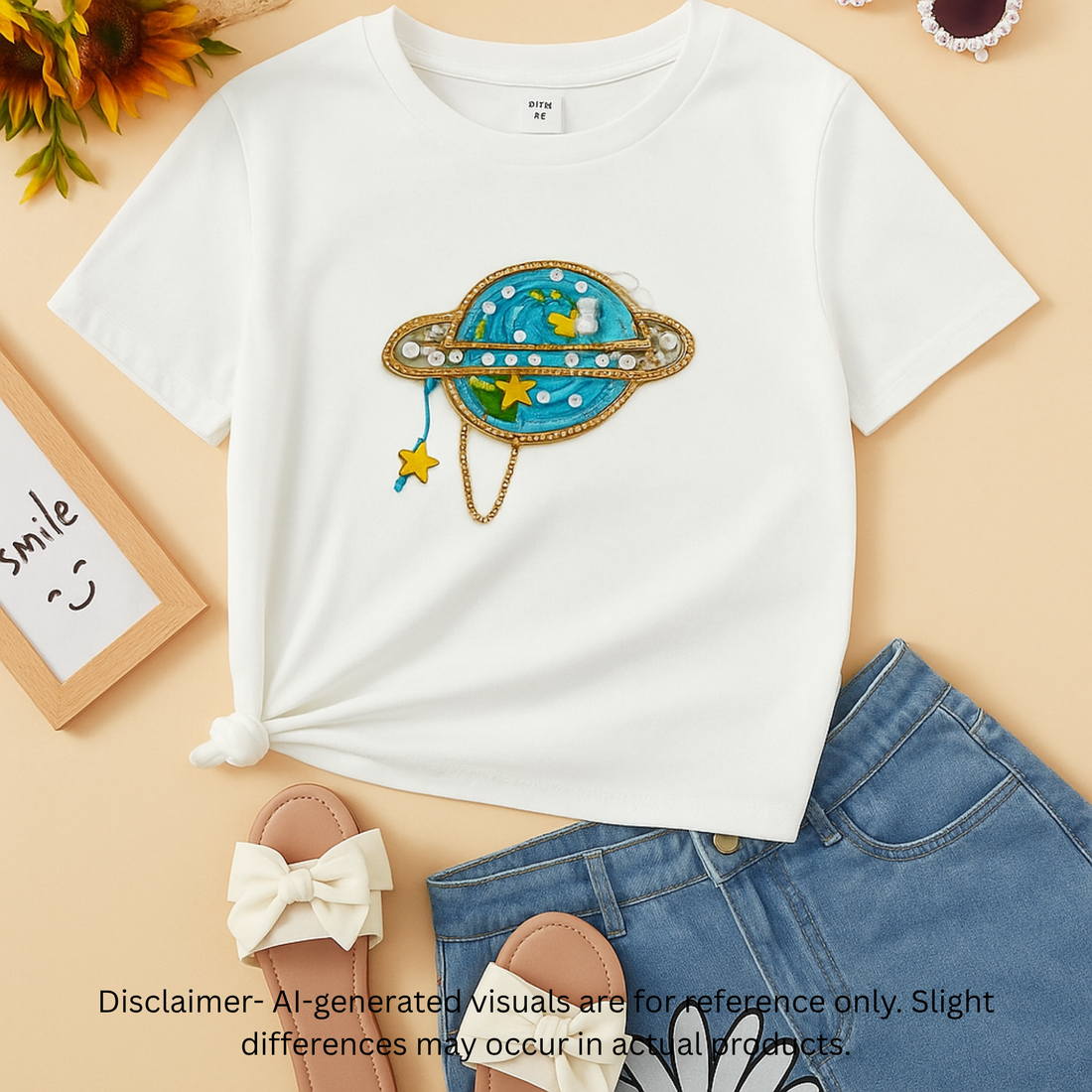 Refined Threadwork Globe Appliqué Handmade Patch