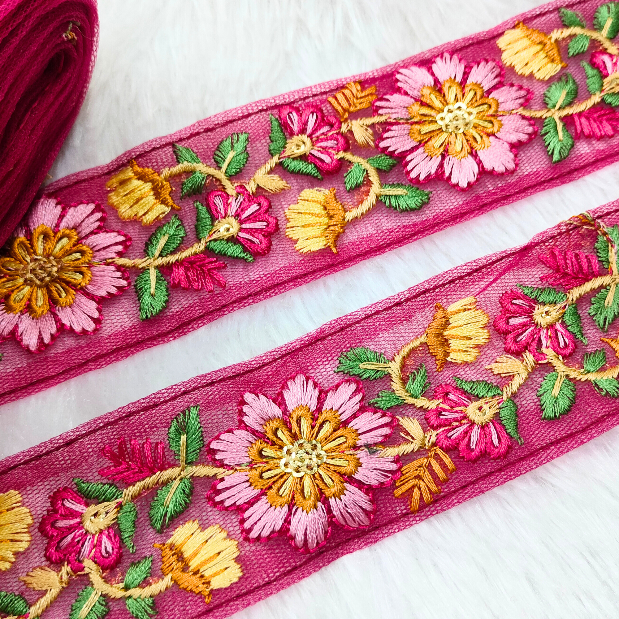 Multicolor Embroidered Trim
