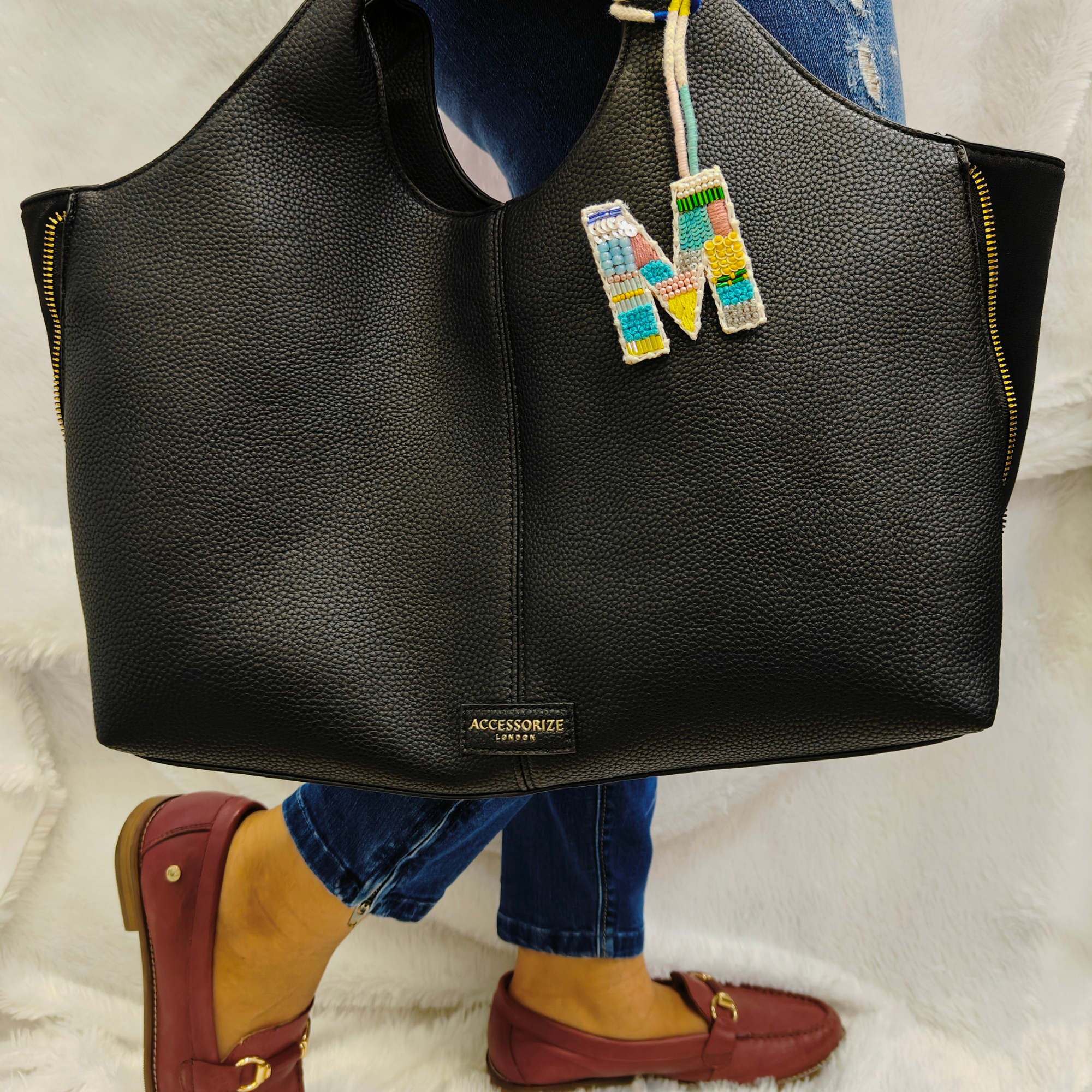 BohoBeadworks Alphabet 'M' Bag Charm