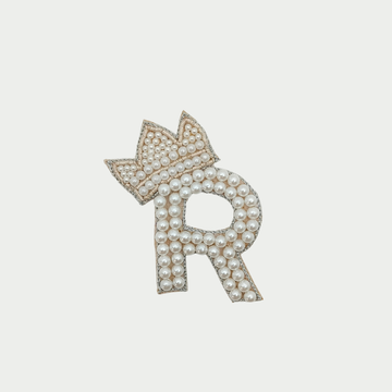 Regal Pearl Crown Alphabet 'R' Patch