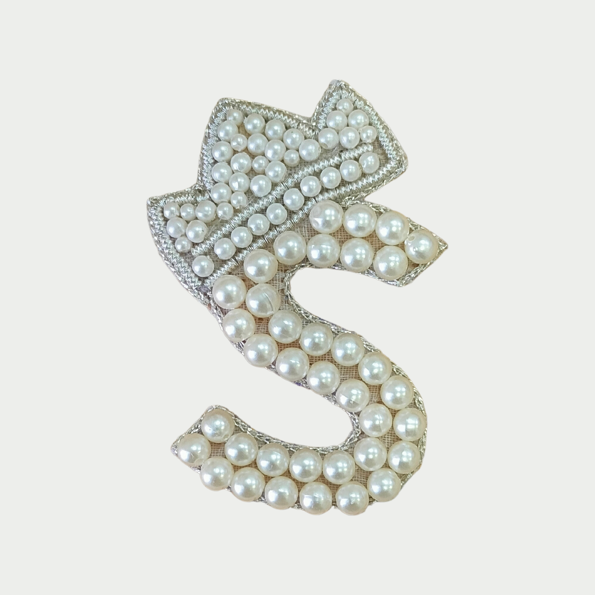 Regal Pearl Crown Alphabet 'S' Patch