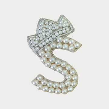 Regal Pearl Crown Alphabet 'S' Patch
