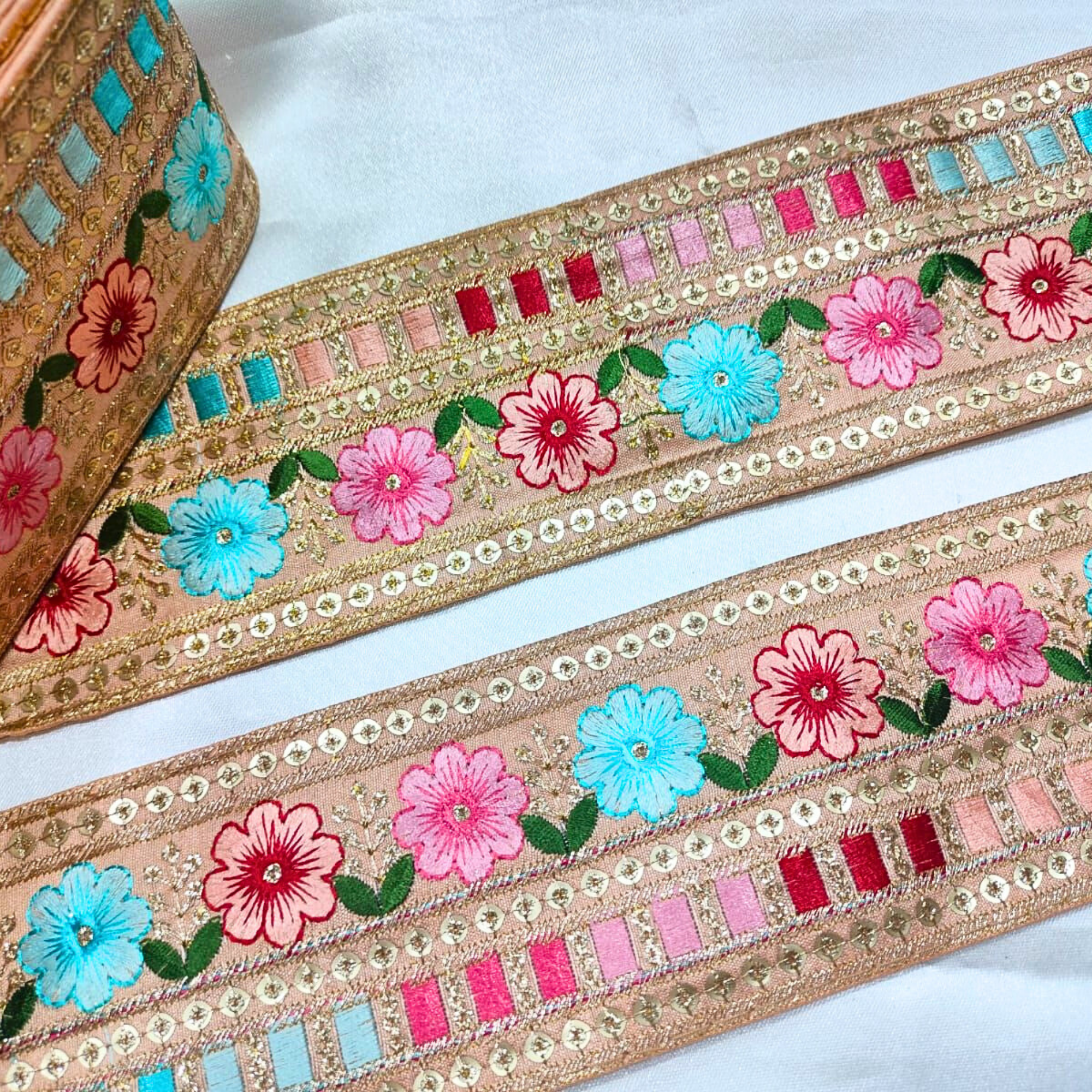 Multicolor Threadwork Trim