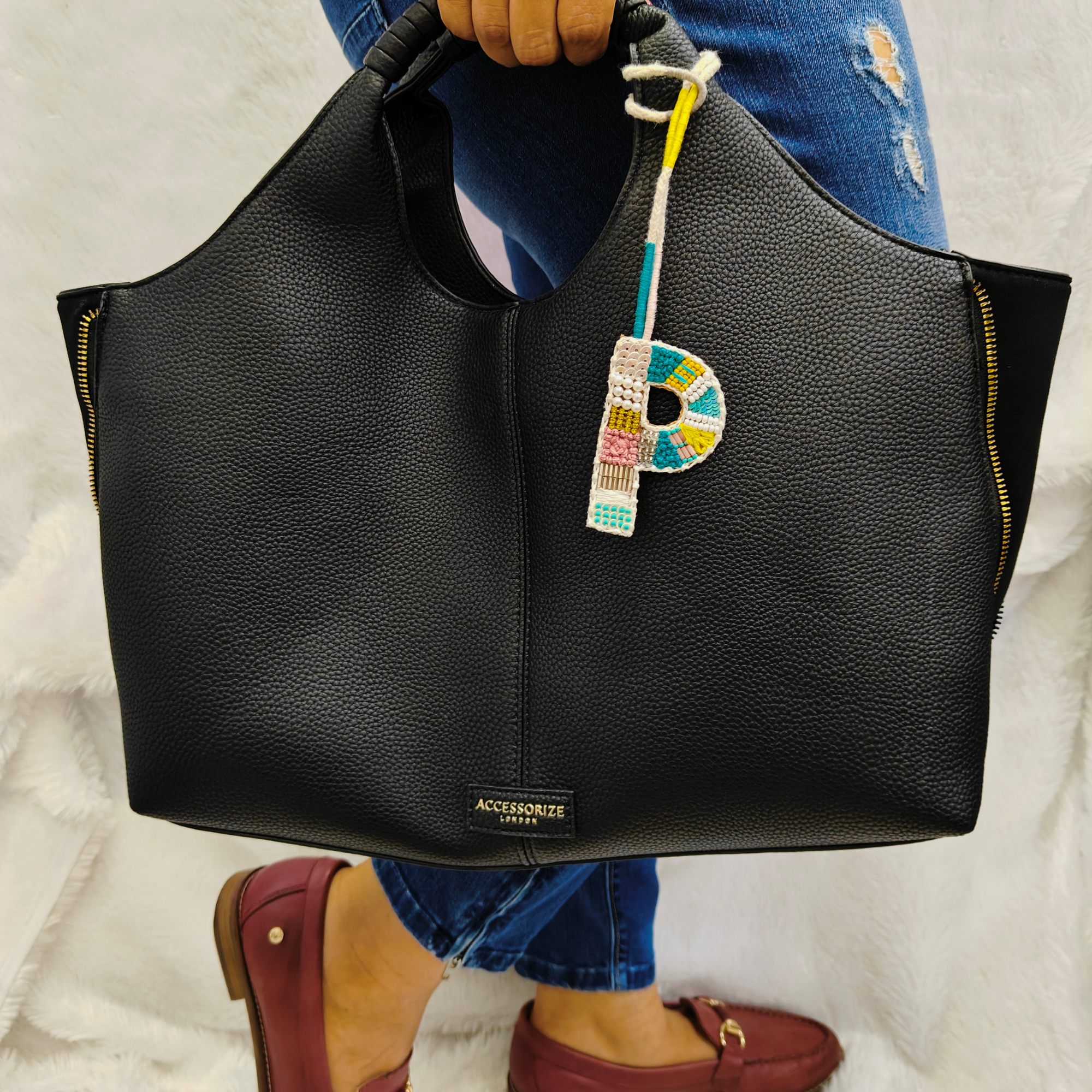 BohoBeadworks Alphabet 'P' Bag Charm