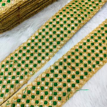 Green Embroidered Trim