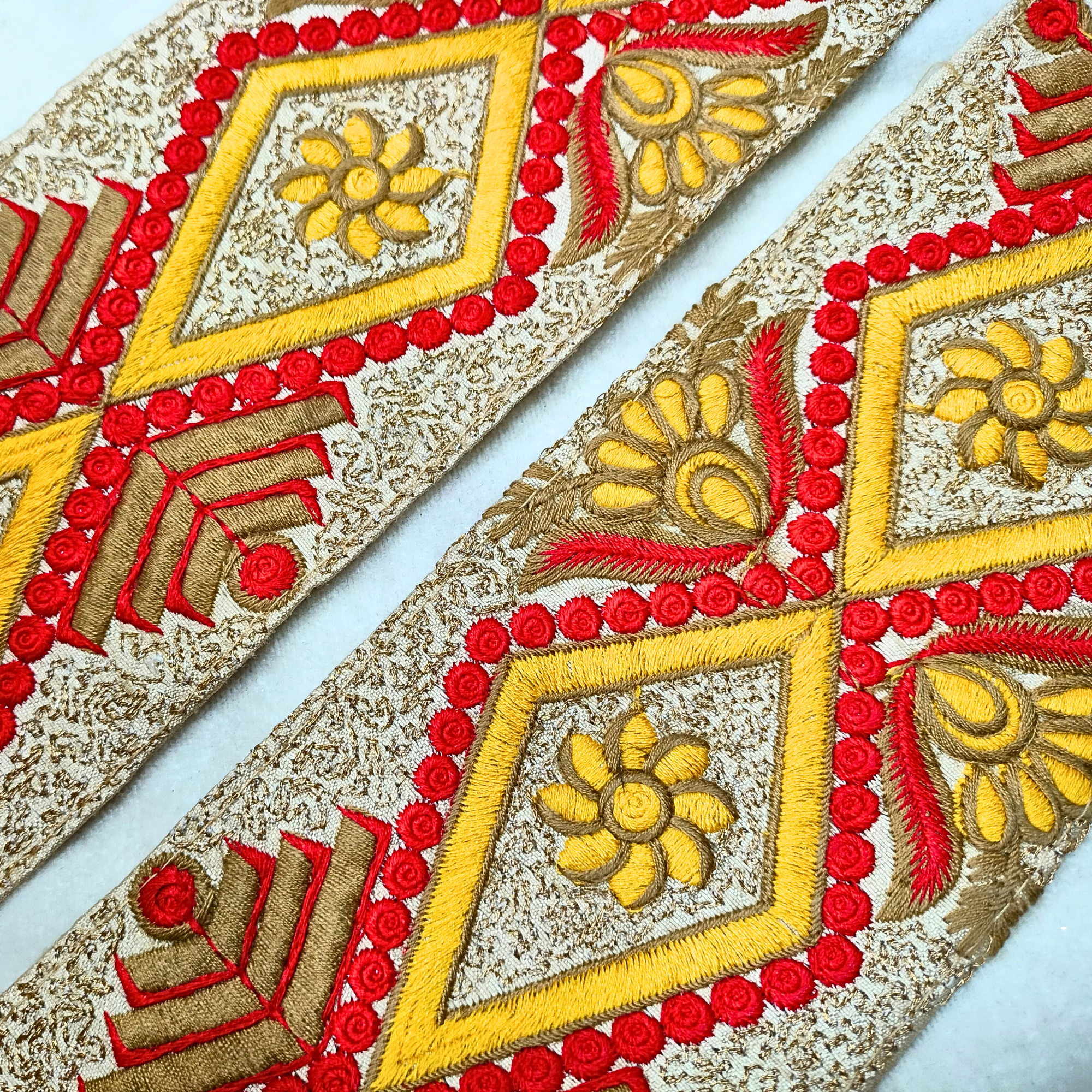 Multicolor Fancy Zari and Thread Work Embroidered Border