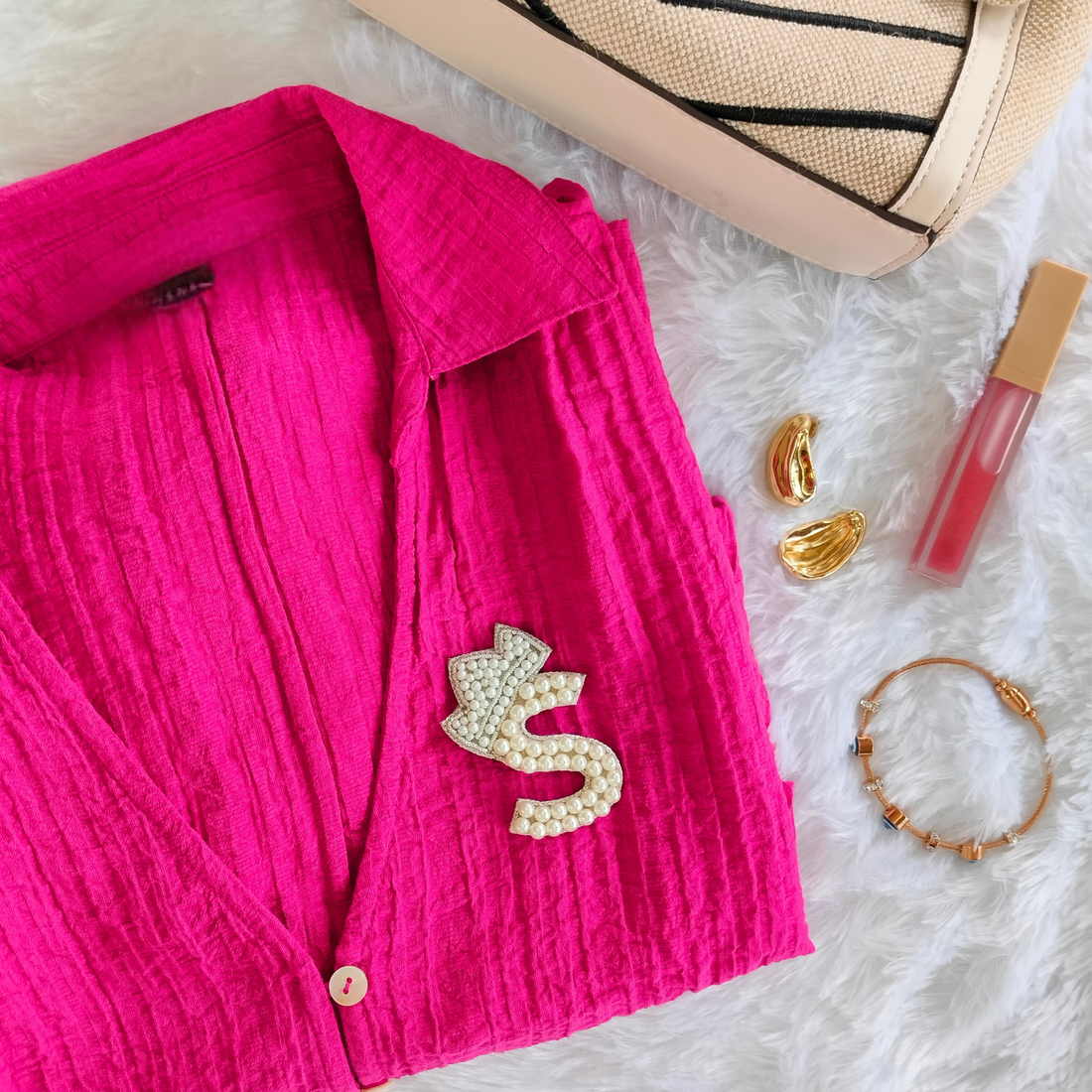 Regal Pearl Crown Alphabet 'S' Patch