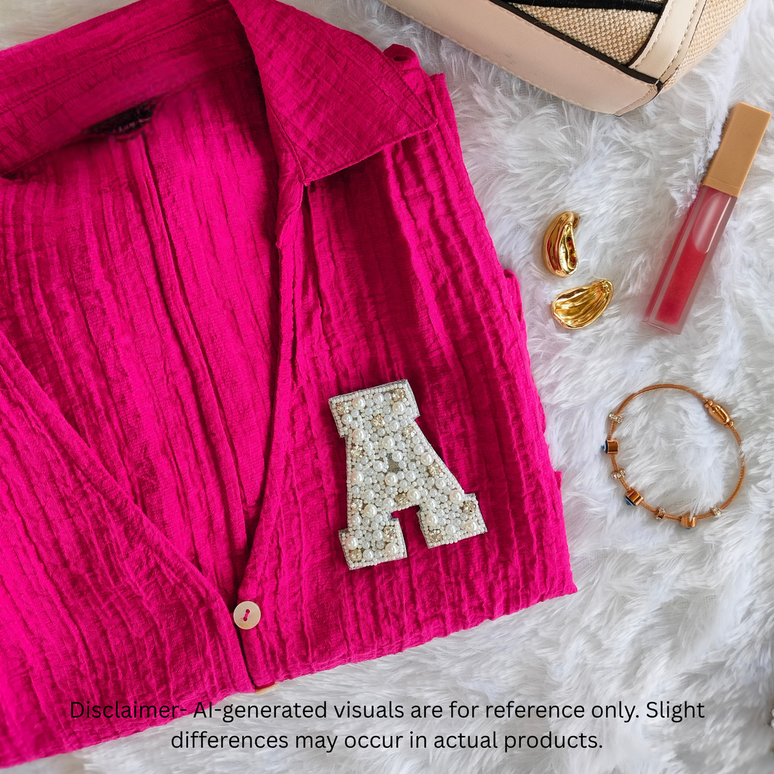 Stone & Pearl Alphabet 'A' Patch