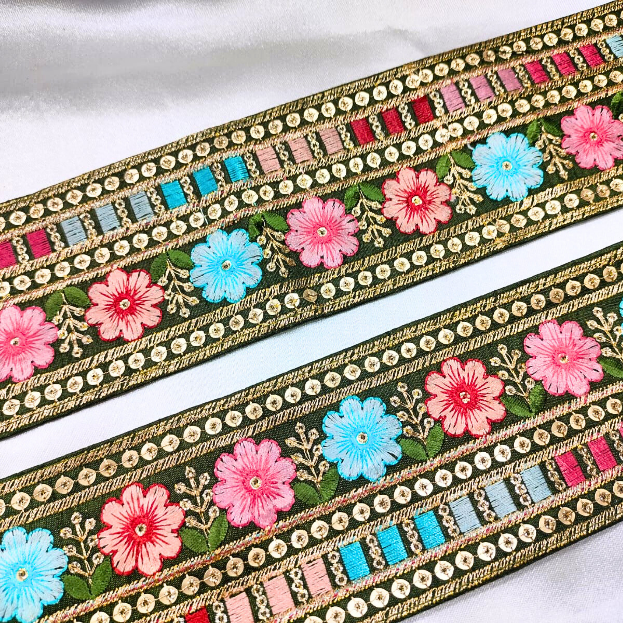 Multicolor Threadwork Trim