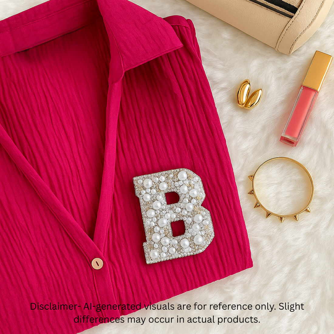 Stone & Pearl Alphabet 'B' Patch