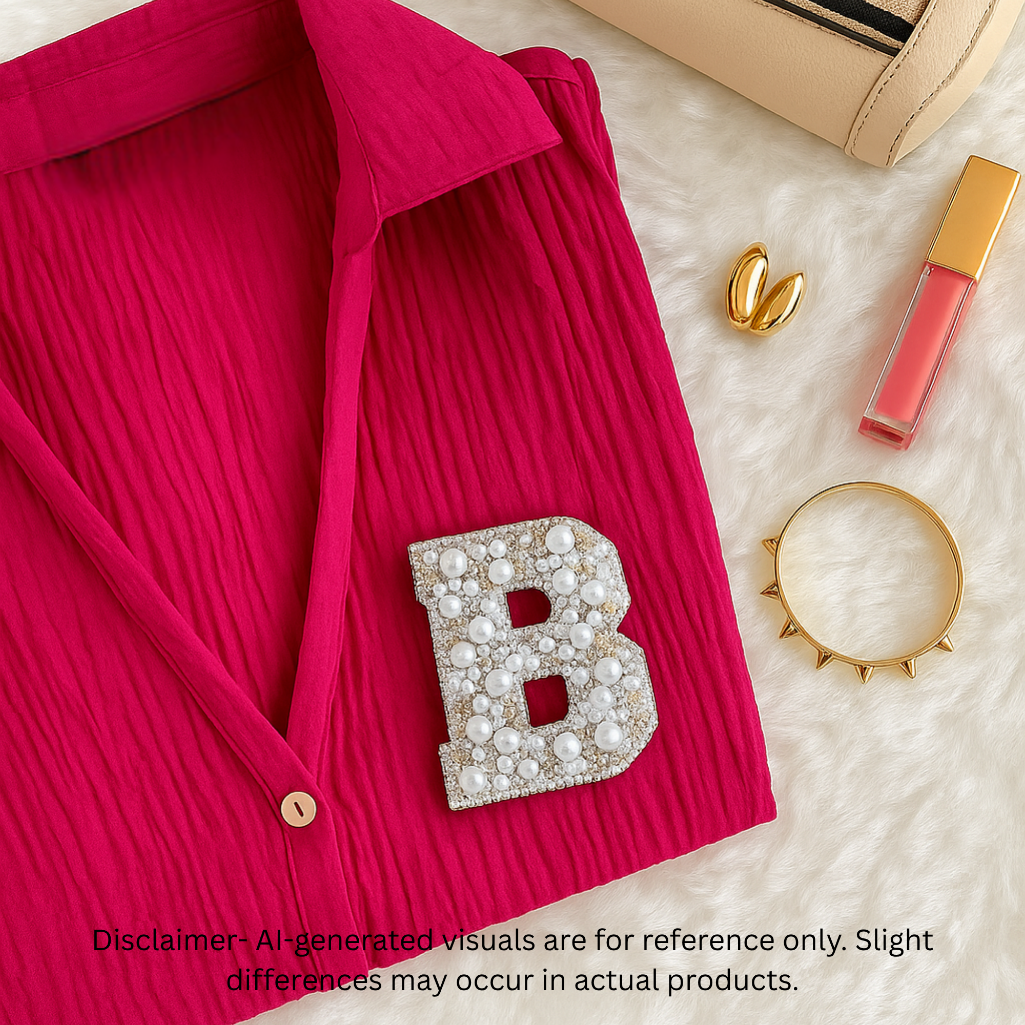 Stone & Pearl Alphabet 'B' Patch