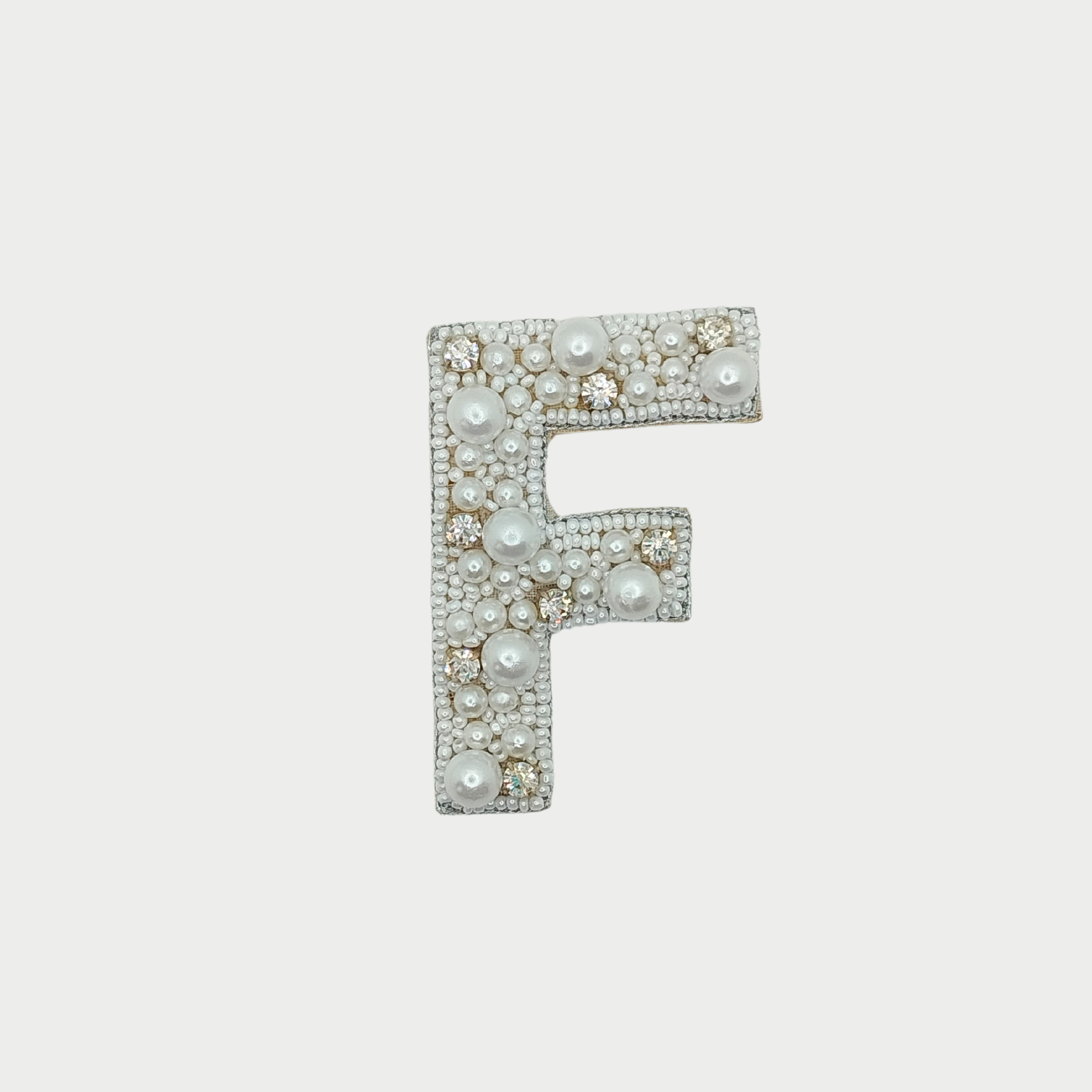 Stone & Pearl Alphabet 'F' Patch
