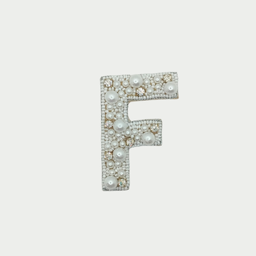 Stone & Pearl Alphabet 'F' Patch