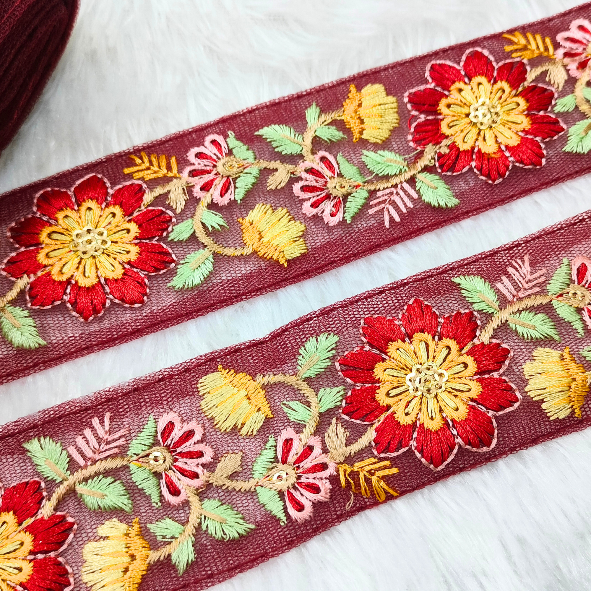 Multicolor Embroidered Trim