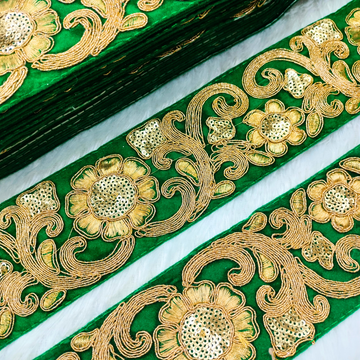 Green Embroidered Trim