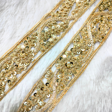 Light Gold Handcrafted Zardozi Trim