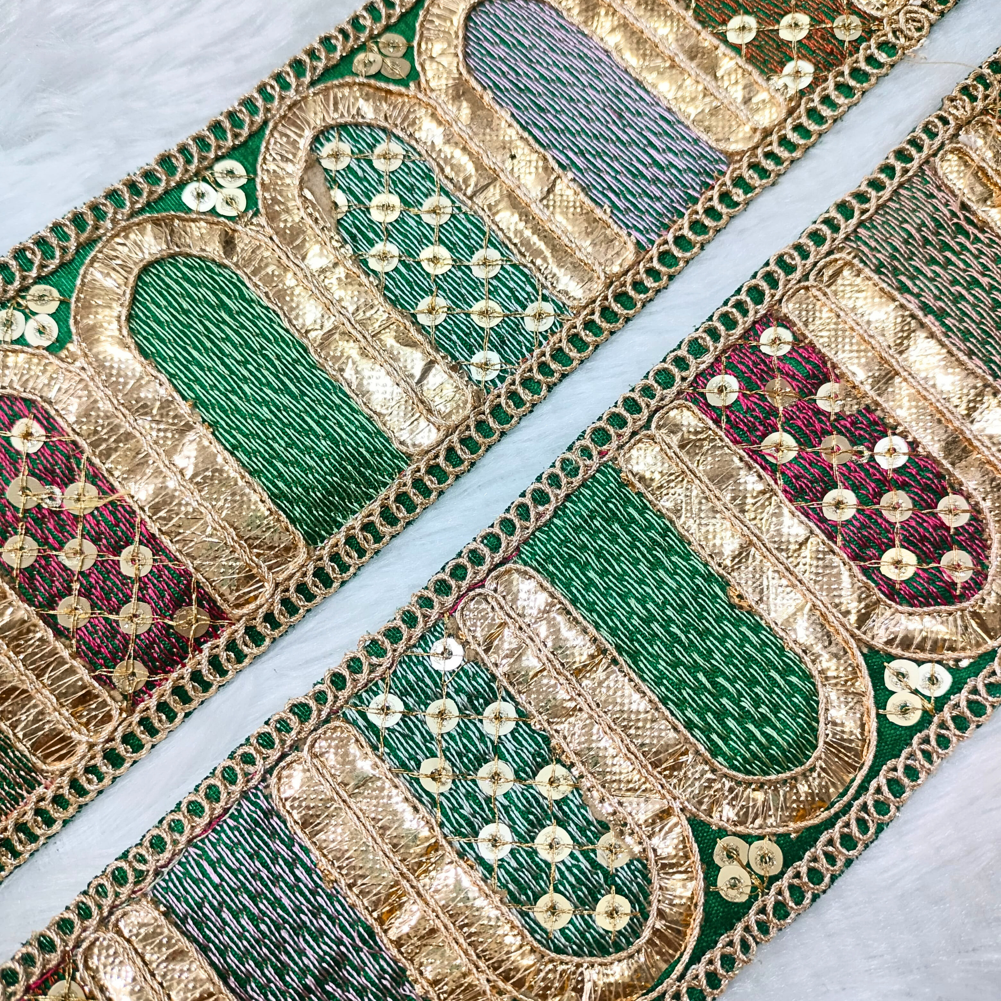 Multicolor Embroidery Work Lace