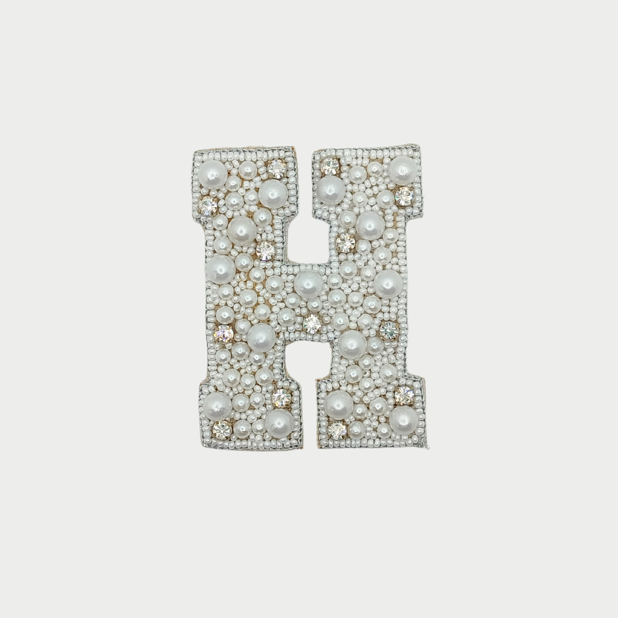 Stone & Pearl Alphabet 'H' Patch