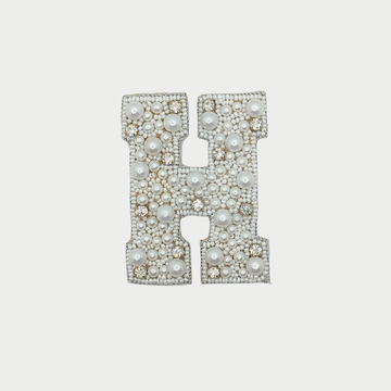 Stone & Pearl Alphabet 'H' Patch