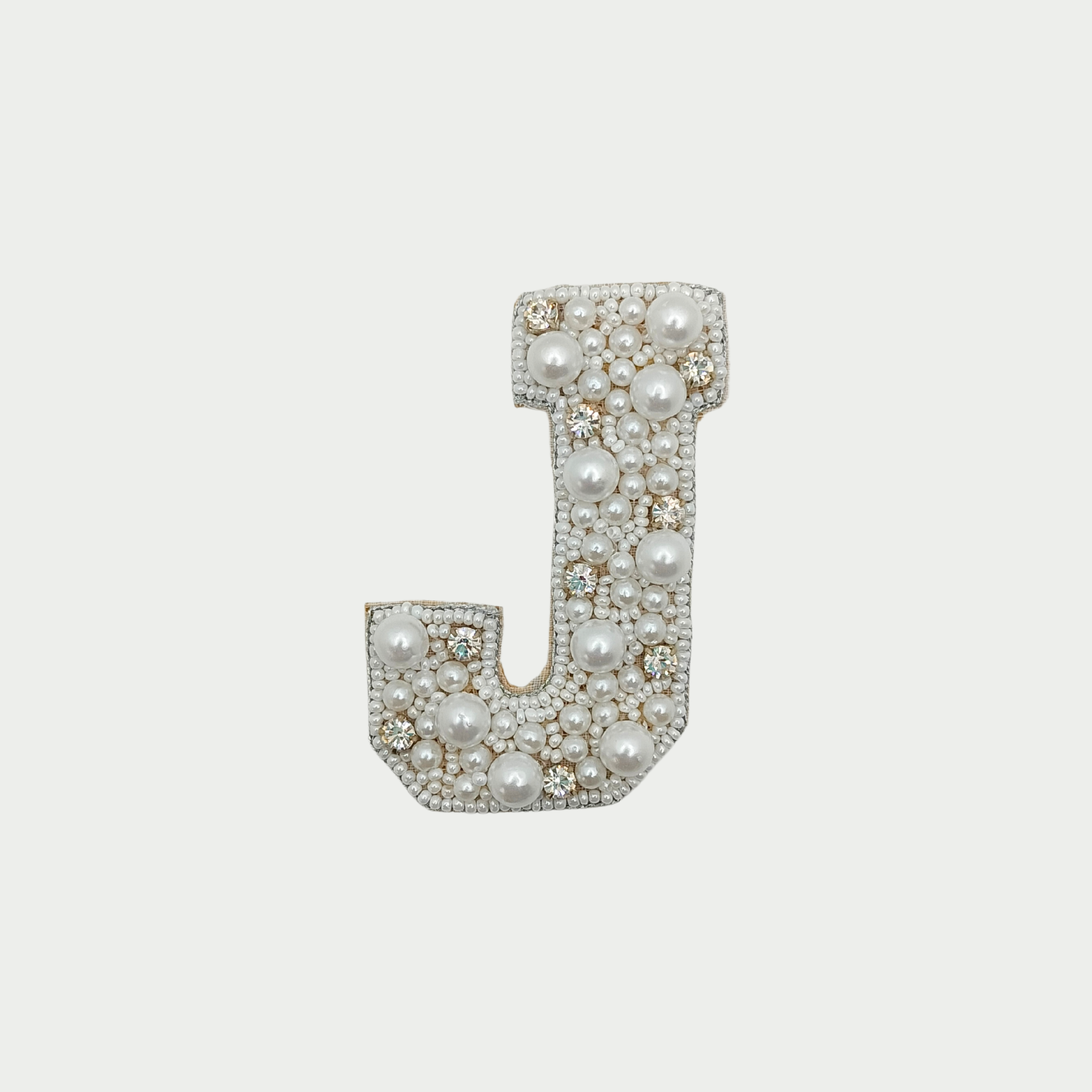 Stone & Pearl Alphabet 'J' Patch