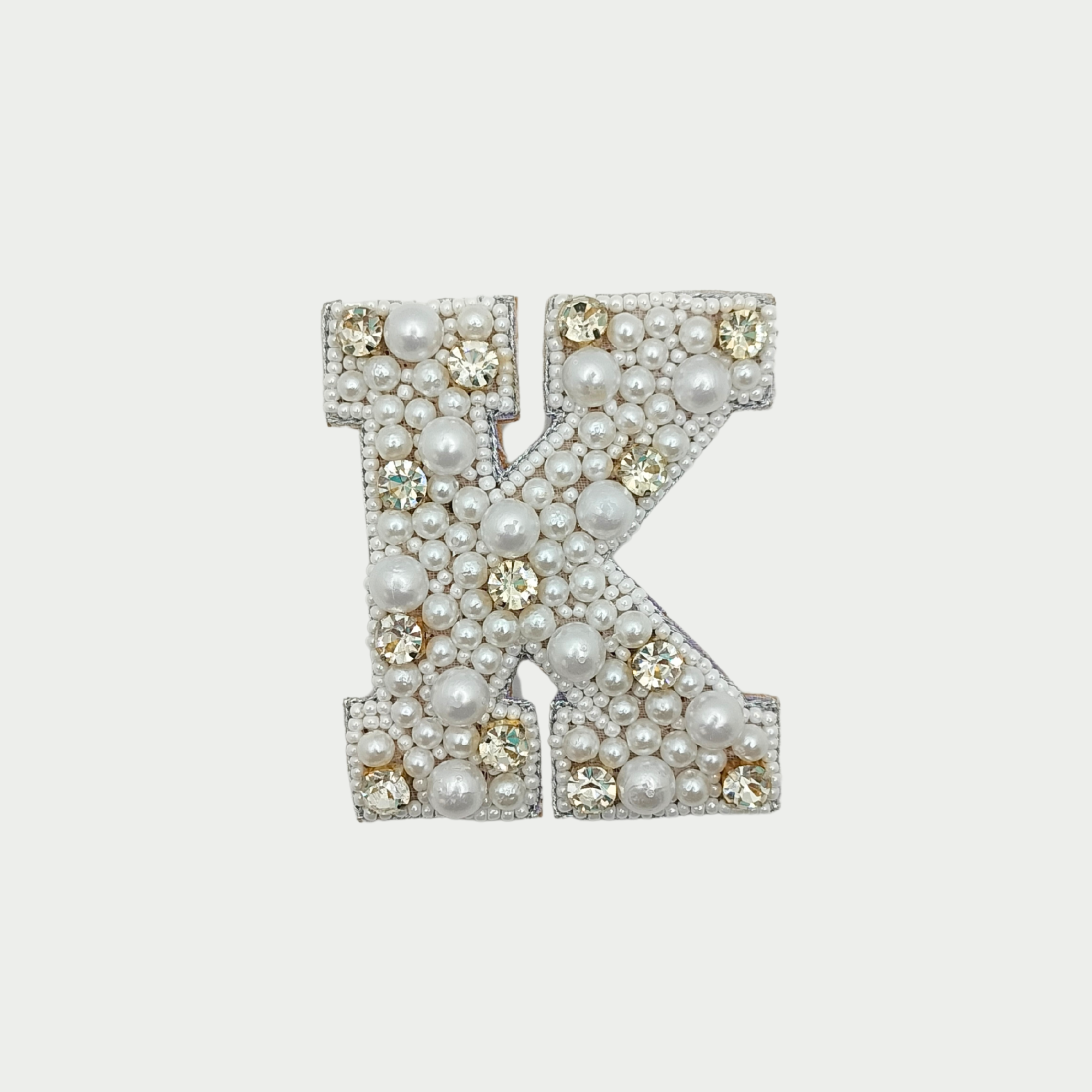 Stone & Pearl Alphabet 'K' Patch