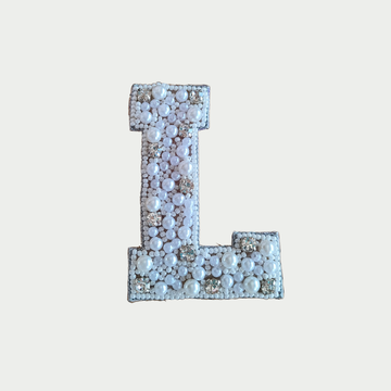 Stone & Pearl Alphabet 'L' Patch