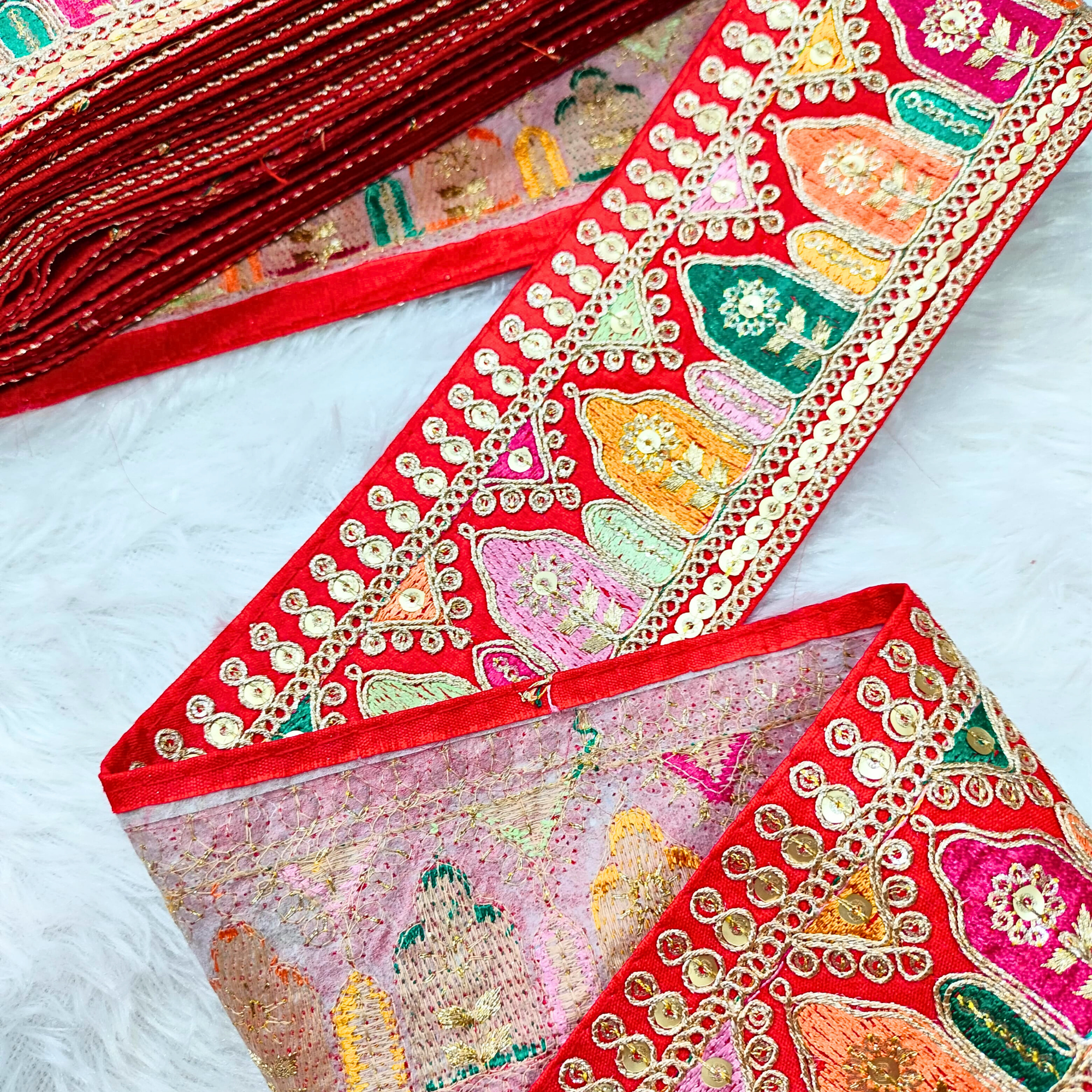 Multicolor Embroidered Lace