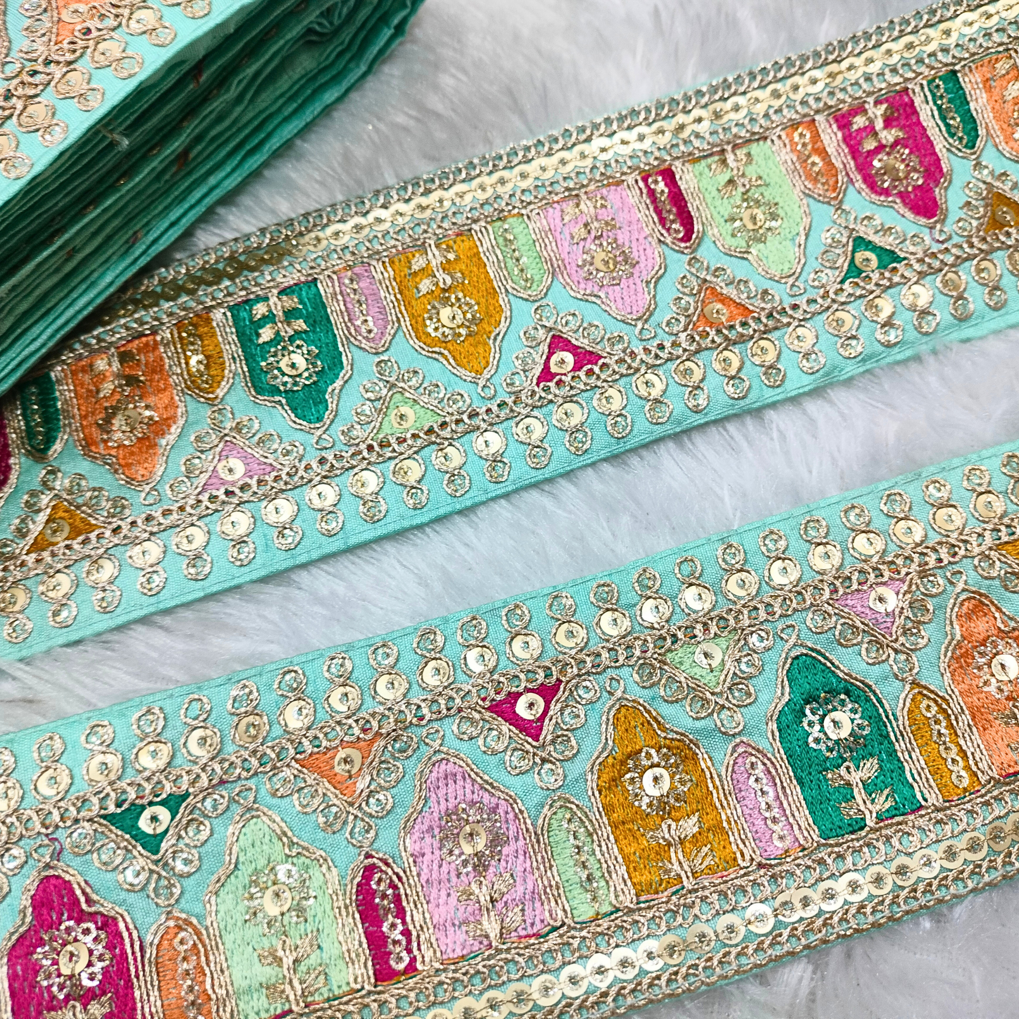 Multicolor Embroidered Lace