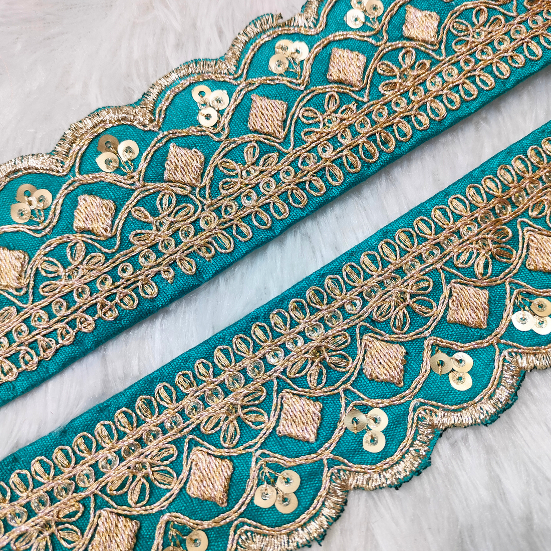 Fancy Embellished Zari Lace Border