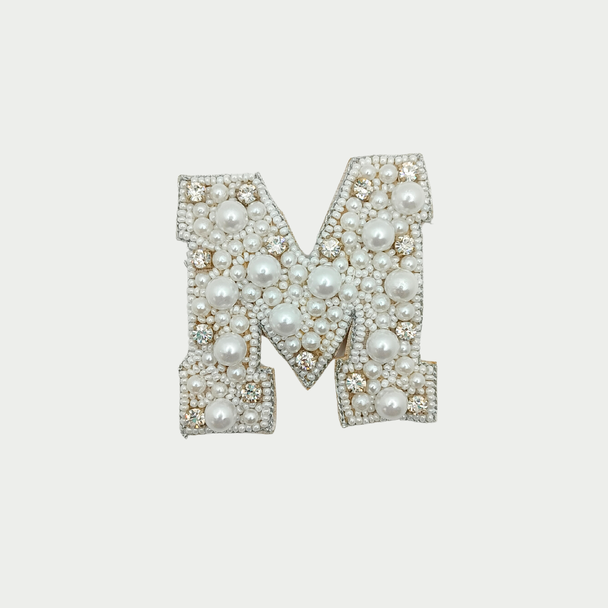 Stone & Pearl Alphabet 'M' Patch
