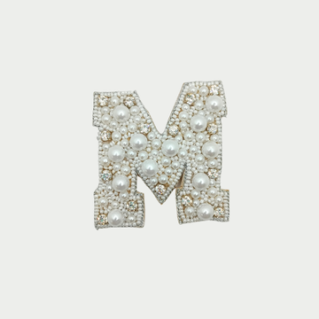 Stone & Pearl Alphabet 'M' Patch