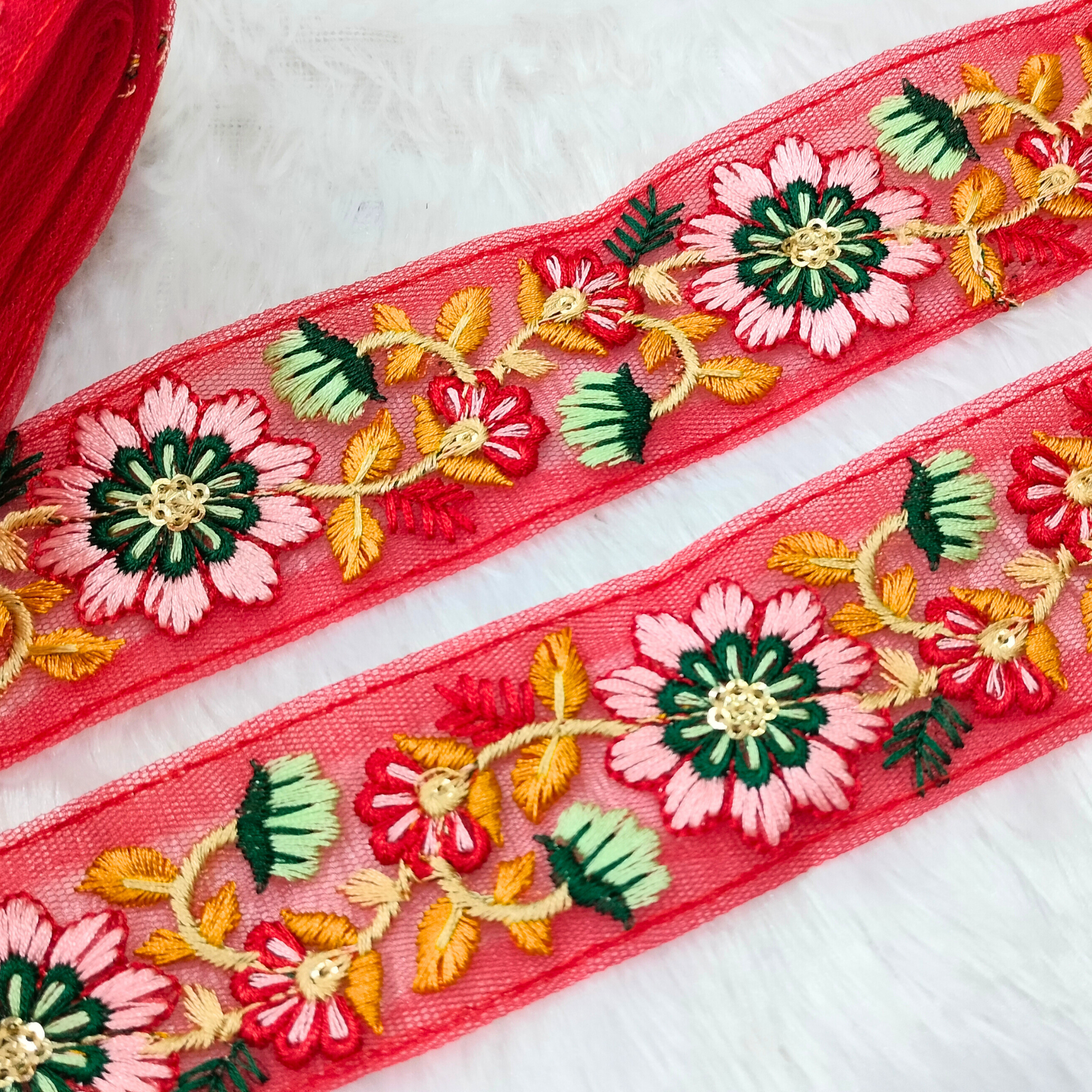 Multicolor Embroidered Trim