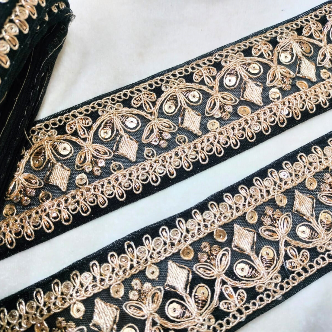 Gold Zari Embroidered Lace