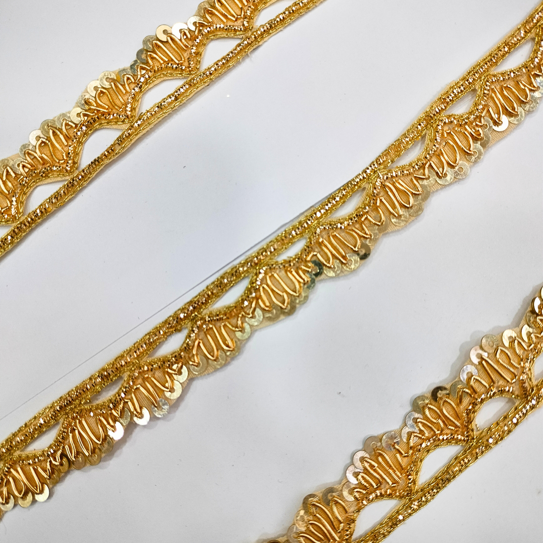 Golden Embellished Handwork Zardozi Work Lace