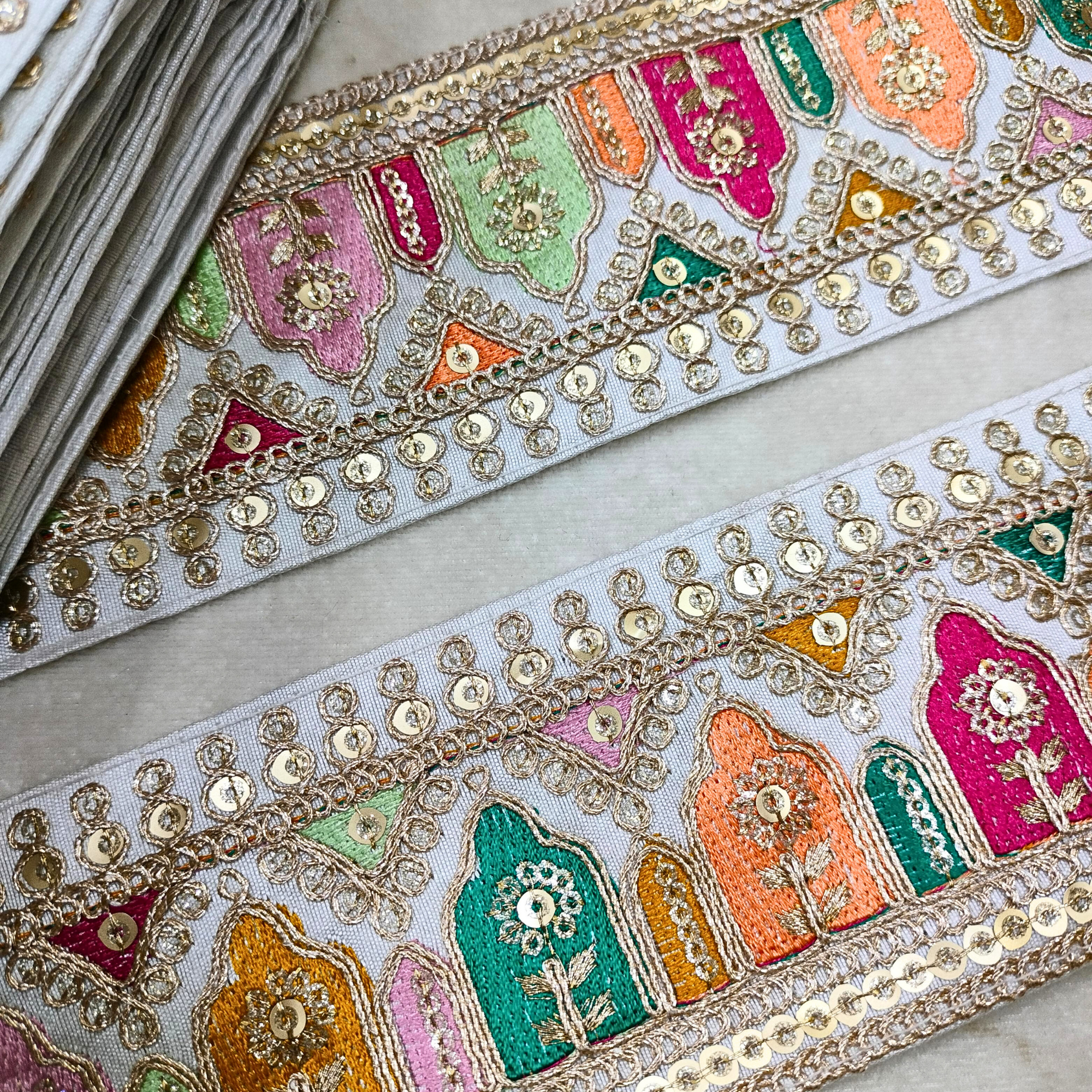 Multicolor Embroidered Lace