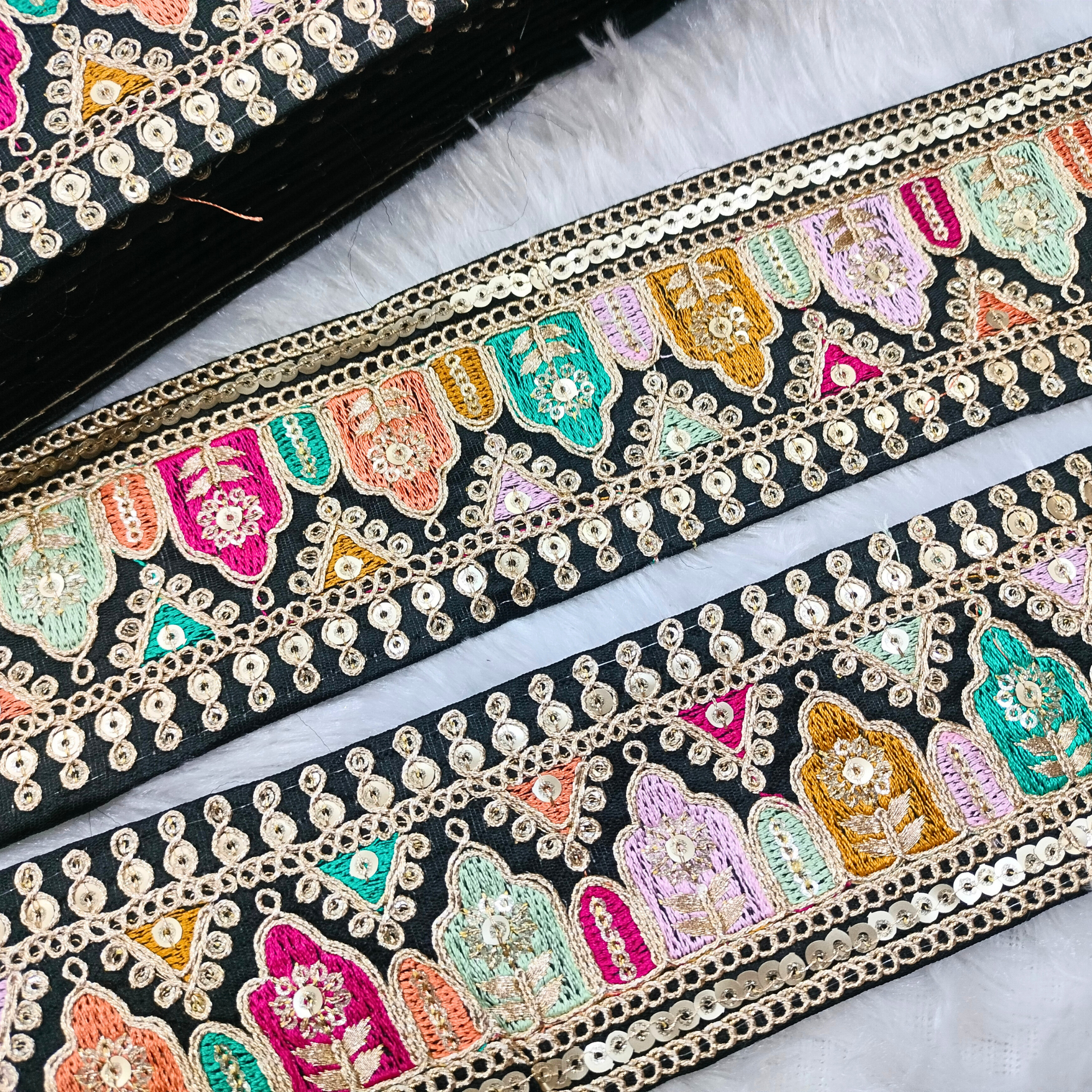 Multicolor Embroidered Lace