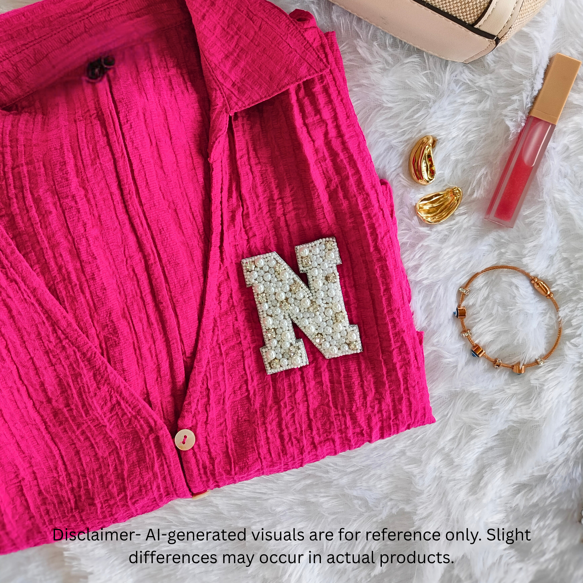 Stone & Pearl Alphabet 'N' Patch