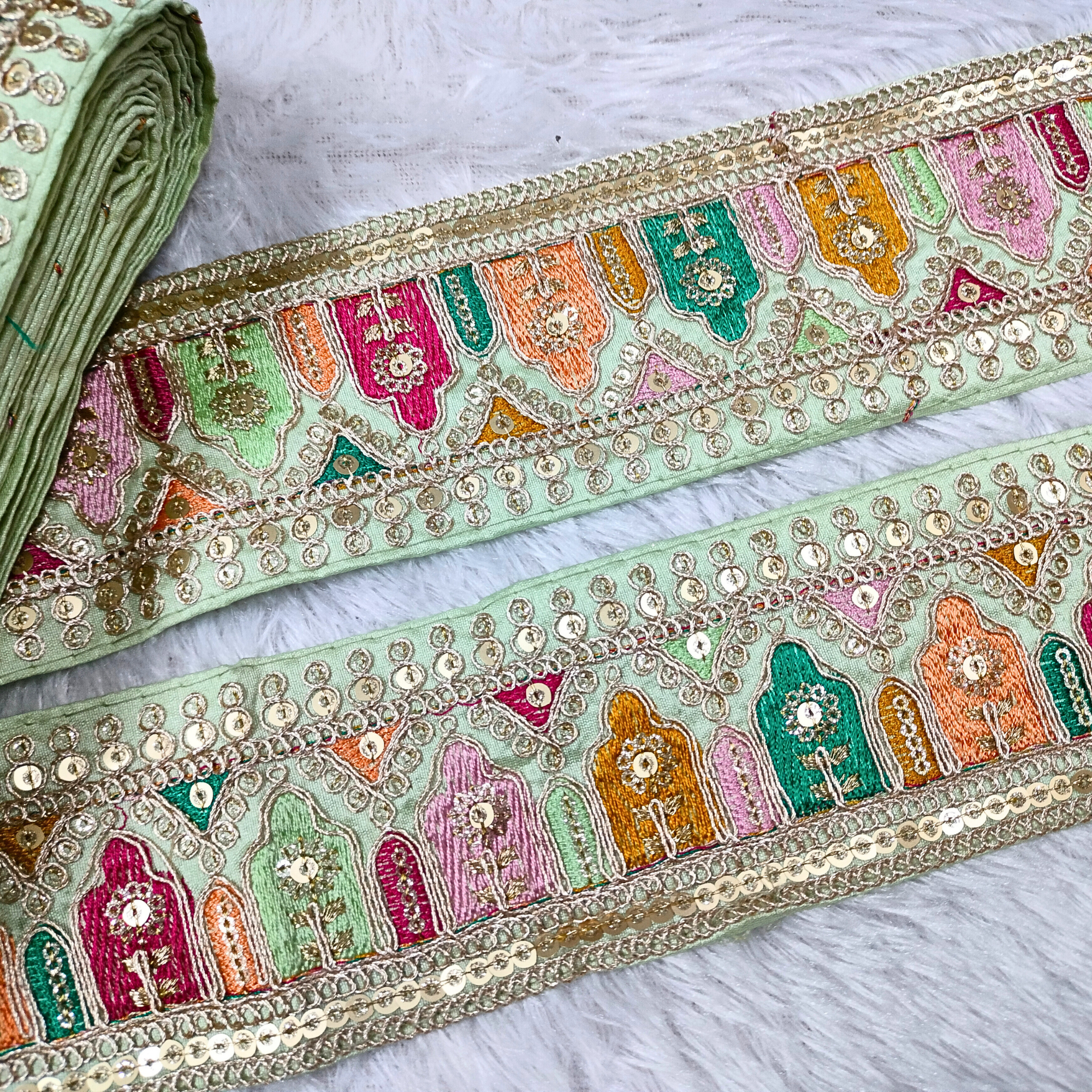 Multicolor Embroidered Lace