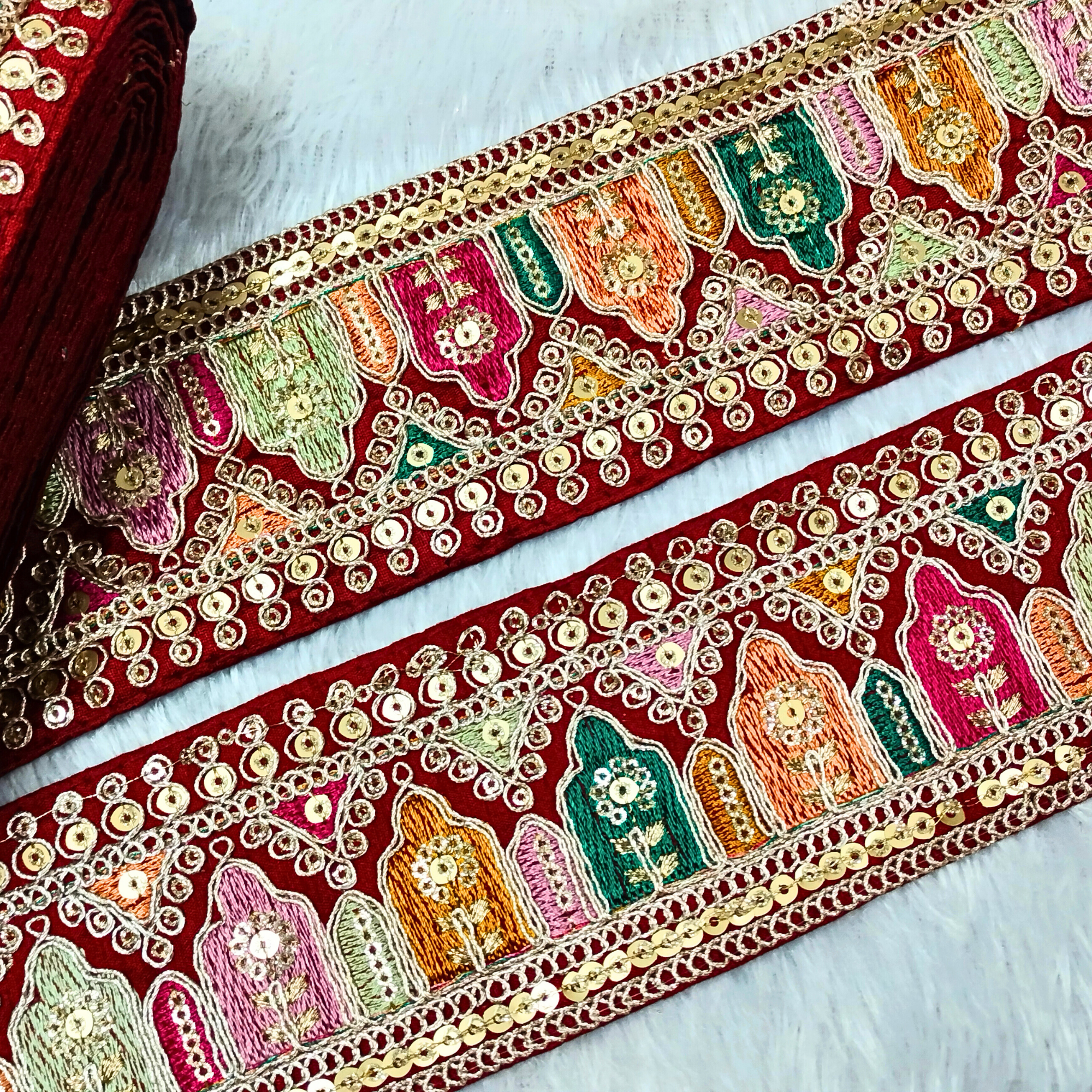 Multicolor Embroidered Lace