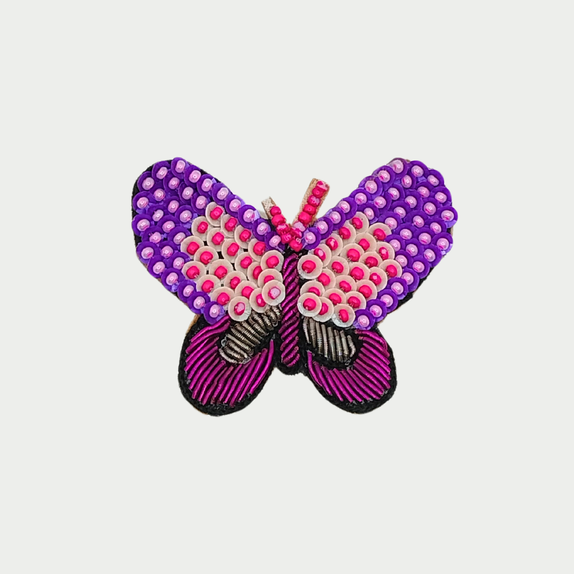 Purple Sequin Butterfly Handmade Patch