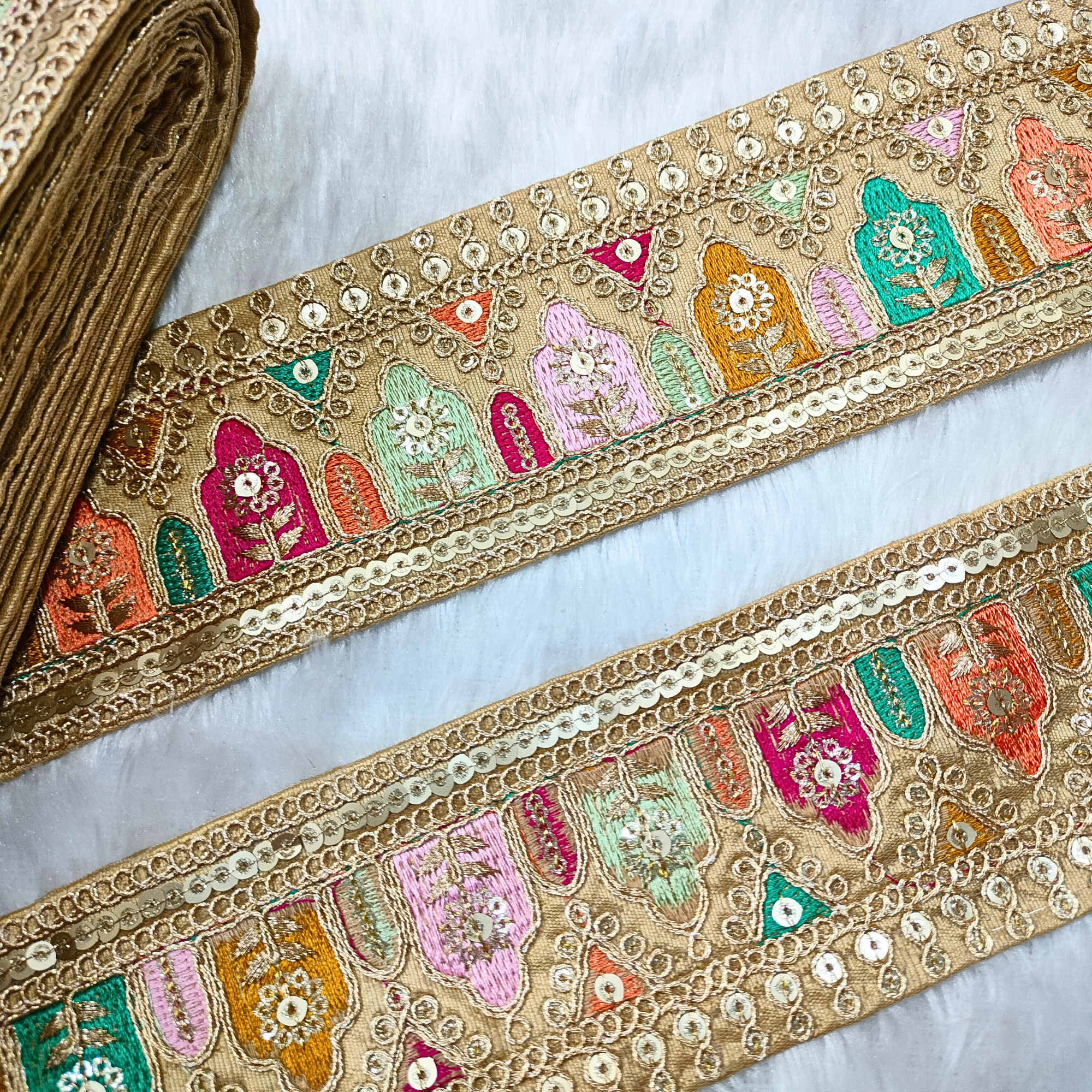 Multicolor Embroidered Lace