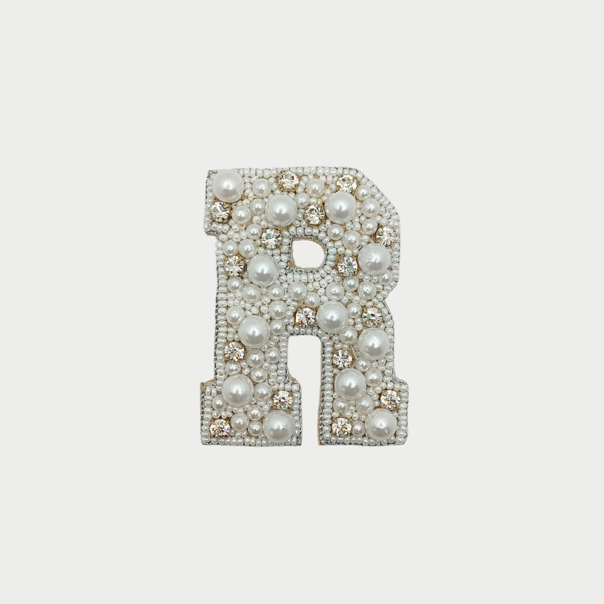 Stone & Pearl Alphabet 'R' Patch