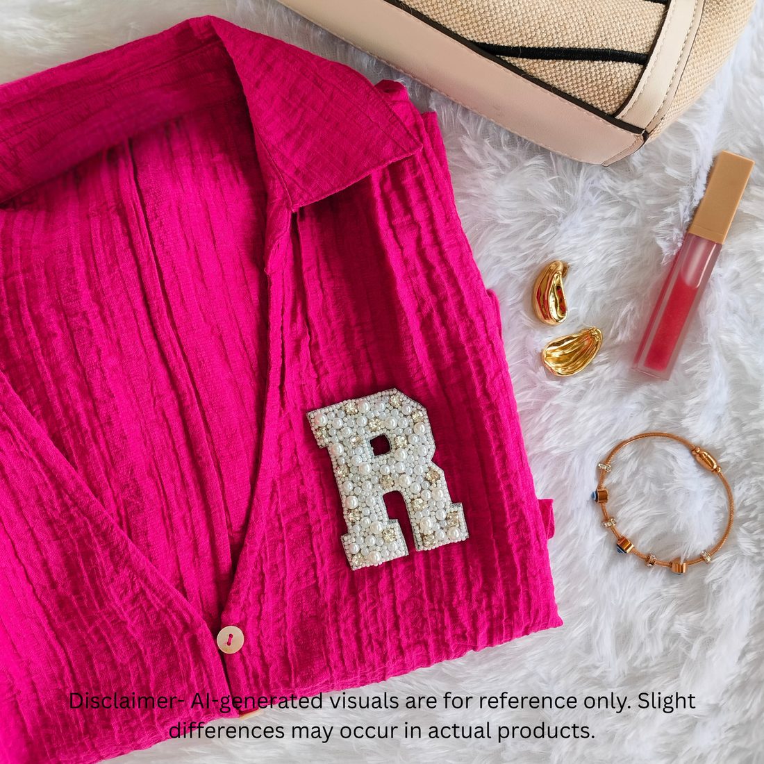 Stone & Pearl Alphabet 'R' Patch