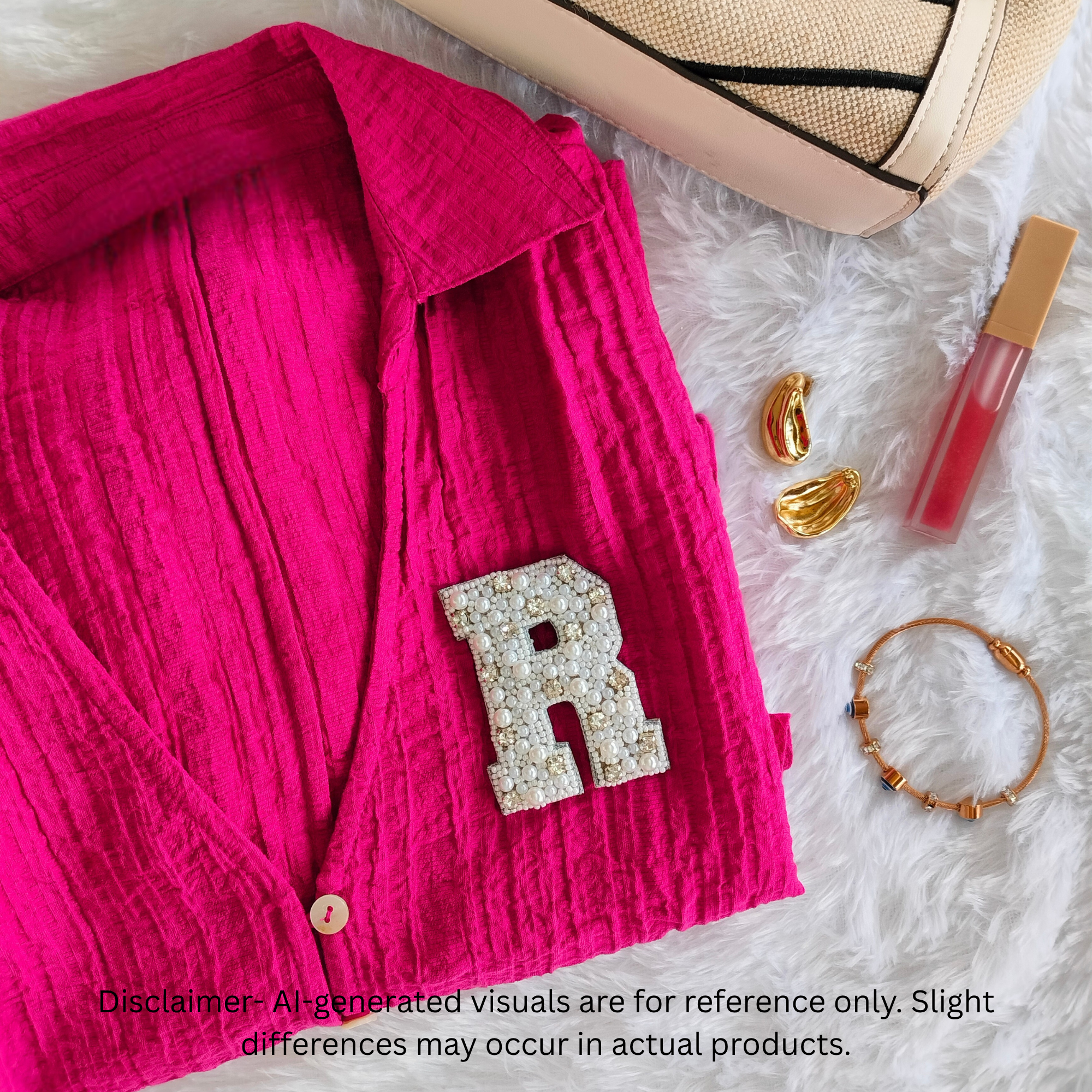 Stone & Pearl Alphabet 'R' Patch