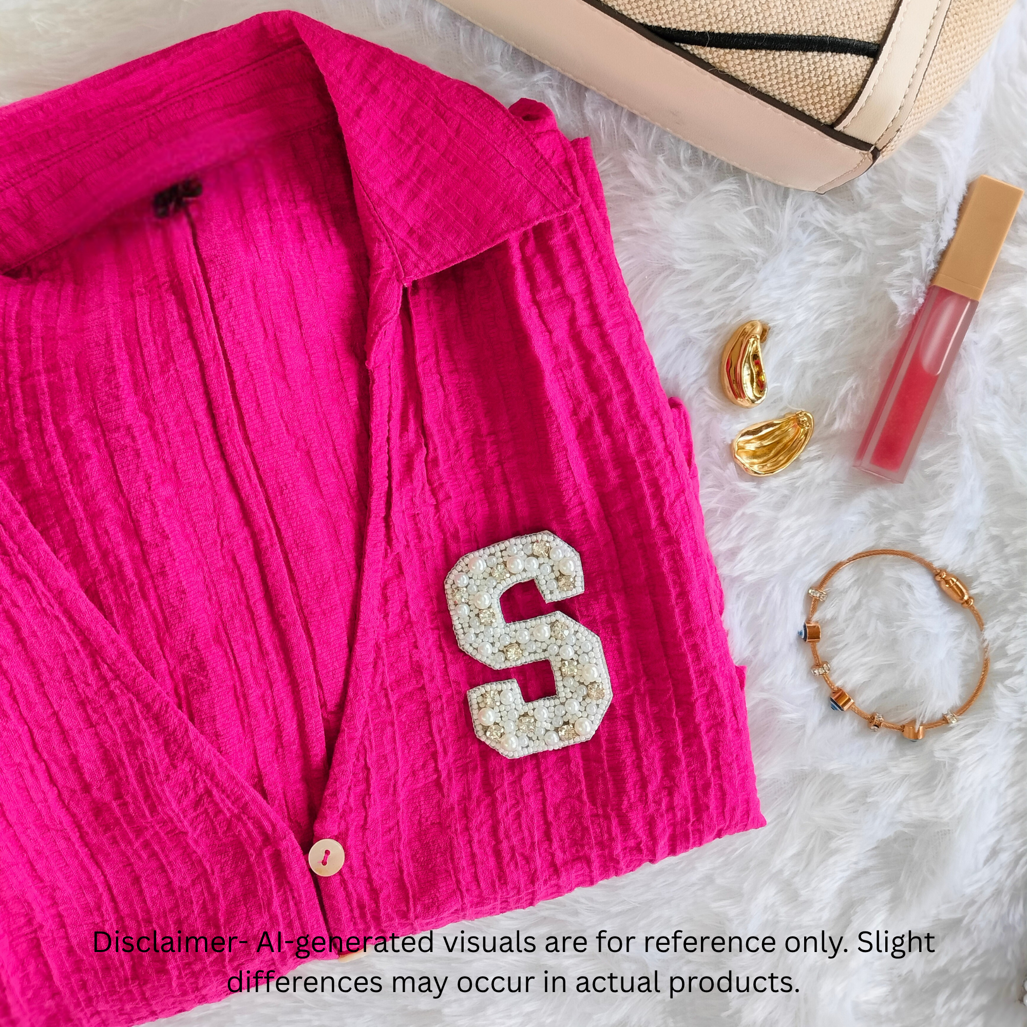 Stone & Pearl Alphabet 'S' Patch