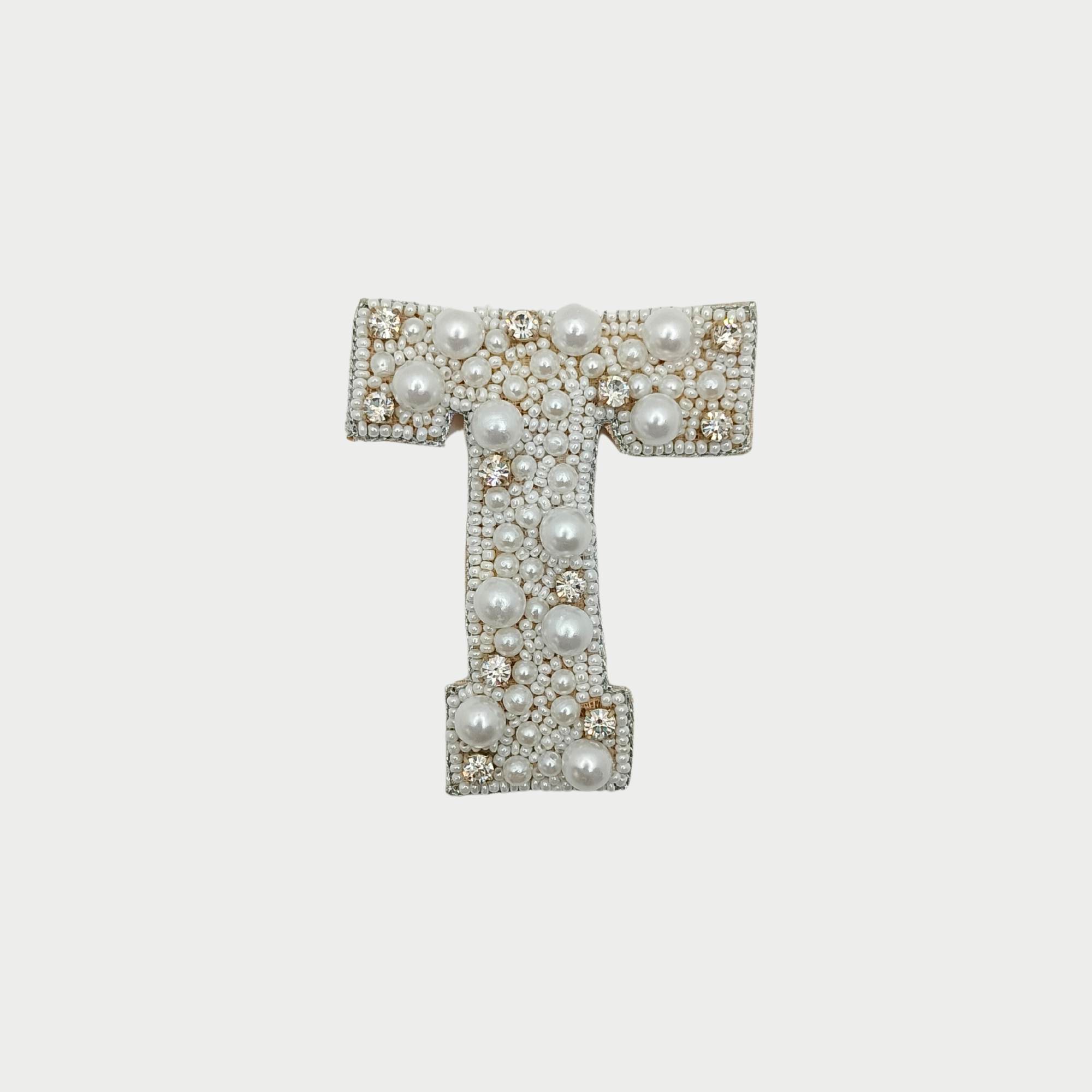 Stone & Pearl Alphabet 'T' Patch