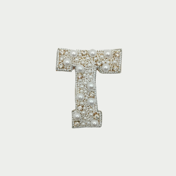 Stone & Pearl Alphabet 'T' Patch